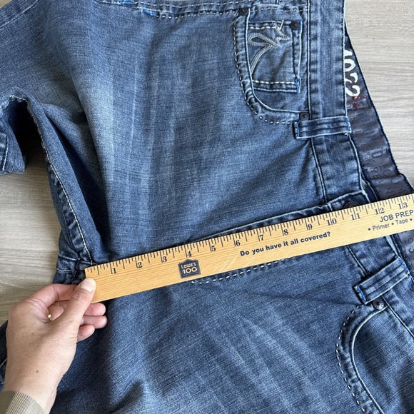 VTG Ecko UNLTD Shorts Mens 36 Blue Denim Baggy Wide Leg Jean Jorts Skater Y2K Bl - Picture 14 of 15